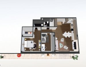 Penthouse 3 camere, la 7 minute de Gheorgheni, terasa 27,55 mp, zona Borhanci