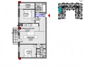 Vanzare apartament 3 camere, in proiect unic, Floresti,zona centrala PRIMA CASA 