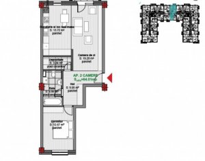 Vanzare apartament 2 camere, in proiect unic, Floresti, zona centrala