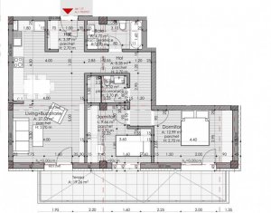 apartament 3 camere, Borhanci, terasa 19 mp, acces facil spre Gheorgheni