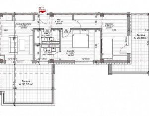 Apartament 3 camere, Borhanci, terase 53 mp, acces facil spre Gheorgheni