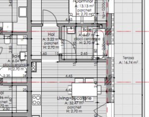 Apartament 2 camere, Borhanci, 53,74 mp plus 29 mp terasa 