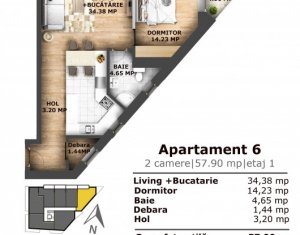 Appartement 2 chambres à vendre dans Cluj-napoca, zone Iris