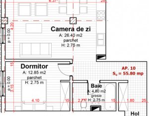 Vanzare apartament de 2 camere, finisat lux, garaj, CF