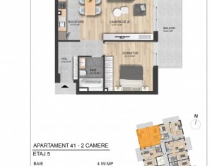 Apartamente noi cu 2 camere, 52,72 mp utili plus balcon, zona Leroy Merlin