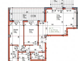 Proiect nou, Centru, apartament 3 camere, balcoane largi de 31 mp!