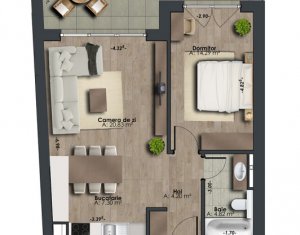 Apartamente de 2 camere situate in imobil nou exclusivist, zona The Office