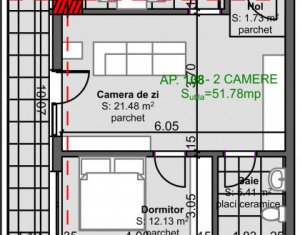 Apartament 2 camere cu terasa, cartier Marasti 