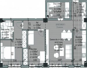 Apartament 3 camere, constructie noua, Centru