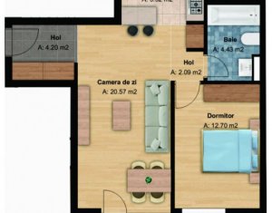 Apartament 2 camere, bloc nou, 50 mp, et. intermediar, cartier Buna Ziua