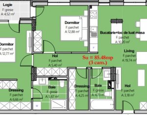 Apartment 3 rooms for sale in Cluj-napoca, zone Buna Ziua