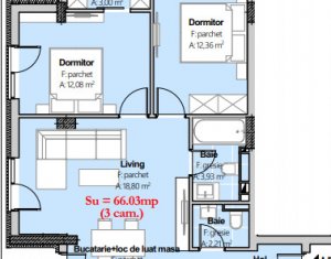 Apartament de vanzare, 3 camere, 66 mp, etaj intermediar, Buna Ziua