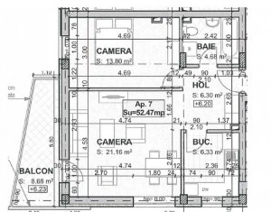 Appartement 2 chambres à vendre dans Cluj-napoca, zone Borhanci