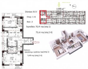 Apartament 3 camere, cu CF, zona Iulius Mall
