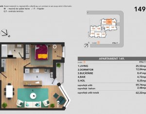 Apartament 2 camere cu terasa, semidecomandat, zona C Turzii