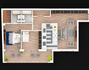Apartament cu 3 camere, 2 bai, balcon, constructie noua, in cartierul Marasti