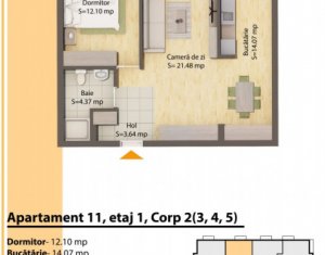 Vanzare apartament 2 camere, decomandat, situat in Floresti, zona Terra