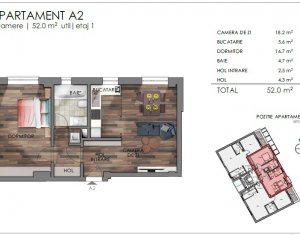 Apartament nou de 2 camere, destinatie BIROU, imobil mic, langa centru