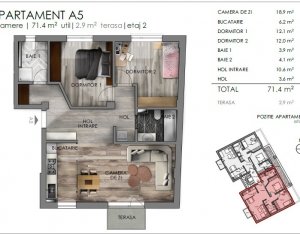 Apartamente noi de 3 camere, imobil mic, situat aproape de centru