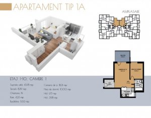 Apartament cu 2 camere, finisat, panorama superba, parcare Buna Ziua