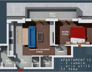 Appartement 2 chambres à vendre dans Cluj-napoca, zone Baciu