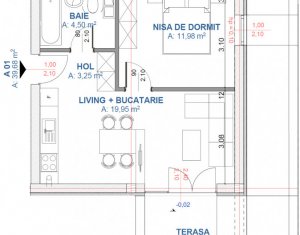 Vanzare apartament tip studio, 2 camere, 40 mp, proiect nou, ansamblu privat