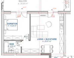 Vanzare apartament cu 2 camere, 51 mp, terasa 20mp, proiect nou, ansamblu privat
