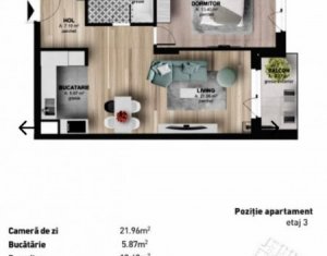 Vanzare apartament 2 camere Marasti, bloc nou, parcare