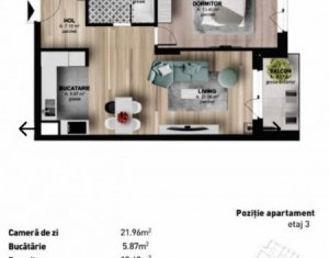 Apartment 2 rooms for sale in Cluj-napoca, zone Marasti