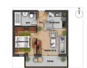 Ansamblul Luminia - Apartament finisat cu 2 camere, 40 mp plus balcon