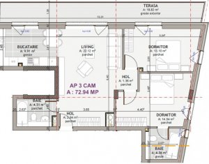 Appartement 3 chambres à vendre dans Cluj-napoca, zone Centru