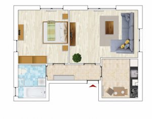 Apartament cu 2 camere, Borhanci, parcare subterana si boxa, 56 mp