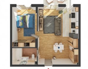 Bloc  nou, CF, apartament de 2 camere, Auchan