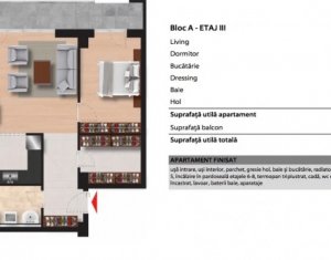 Apartament 2 camere, 63 mp, balcon 11 mp, parcare subterana, etaj 3 din 8, Sopor