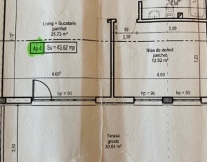 Apartament 2 camere cu terasa generoasa 31mp, zona centrala