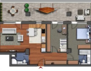 Apartament cu 3 camere, 2 bai, 115 mp, terasa, parcare zona Buna Ziua