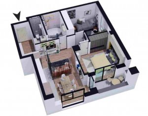 Apartament 3 camere, 70.26 mp utili, imobil nou, zona VIVO