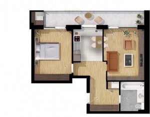 Apartament 2 camere decomandat, etaj intermediar, zona Bonjour Residence