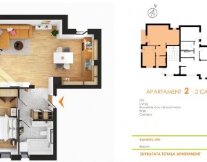 Apartamente 2 camere, imobil nou tip vila in Buna Ziua, locatie selecta
