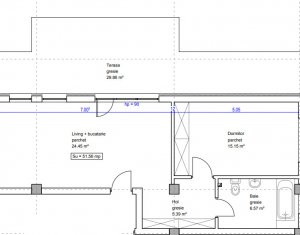 Apartament 2 camere, terasa 30mp, zona str Stadionului, Floresti