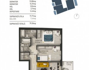 Appartement 3 chambres à vendre dans Cluj-napoca, zone Centru