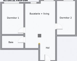 Apartament 2 camere (posibilitate de 3), 67mp, Centru