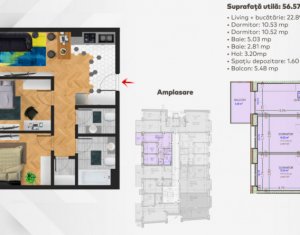 Oferta de top! Apartament 3 camere, balcon, imobil nou in zona centrala