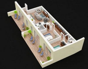 Apartament cu 3 camere, 2 bai, terasa, constructie noua, in cartierul Marasti