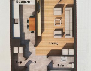 Apartament 1 camera in Floresti langa parc, bloc cu lift finisat lux si mobilat