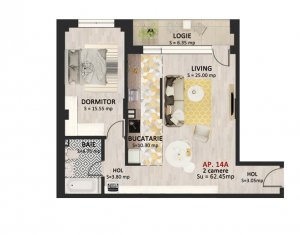 Appartement 2 chambres à vendre dans Cluj-napoca, zone Marasti