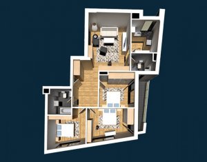 CENTRU - Vanzare apartament 3 camere, 2 bai, bloc nou, zona strazii Clinicilor