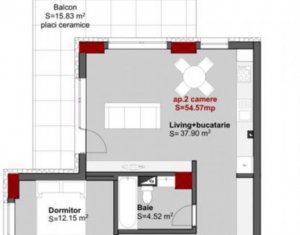 Apartament Ultrafinisat, 2 camere, 55mp, terasa 16mp, etaj 6, garaj, boxa Centru