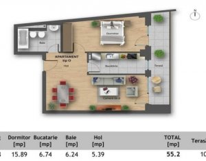  Apartament 2 camere, bucatarie separata, parcare subterana, zona LIDL 