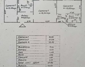 Apartament 3 camere, 58 mp, etaj intermediar, aleea Baisoara, Gheorgheni